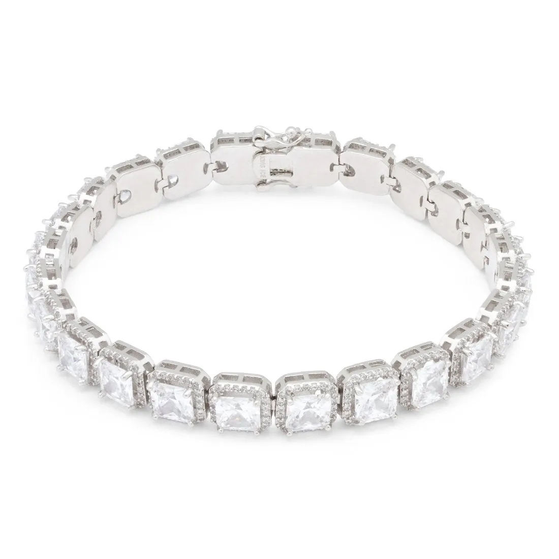 The White Gold Princess Cut Tennis Bracelet