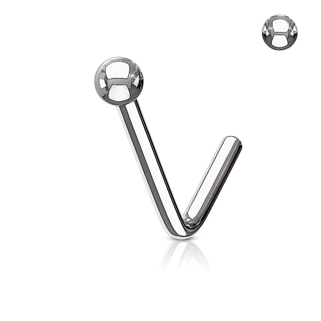 Tiny Sphere L-Bend Nose Stud