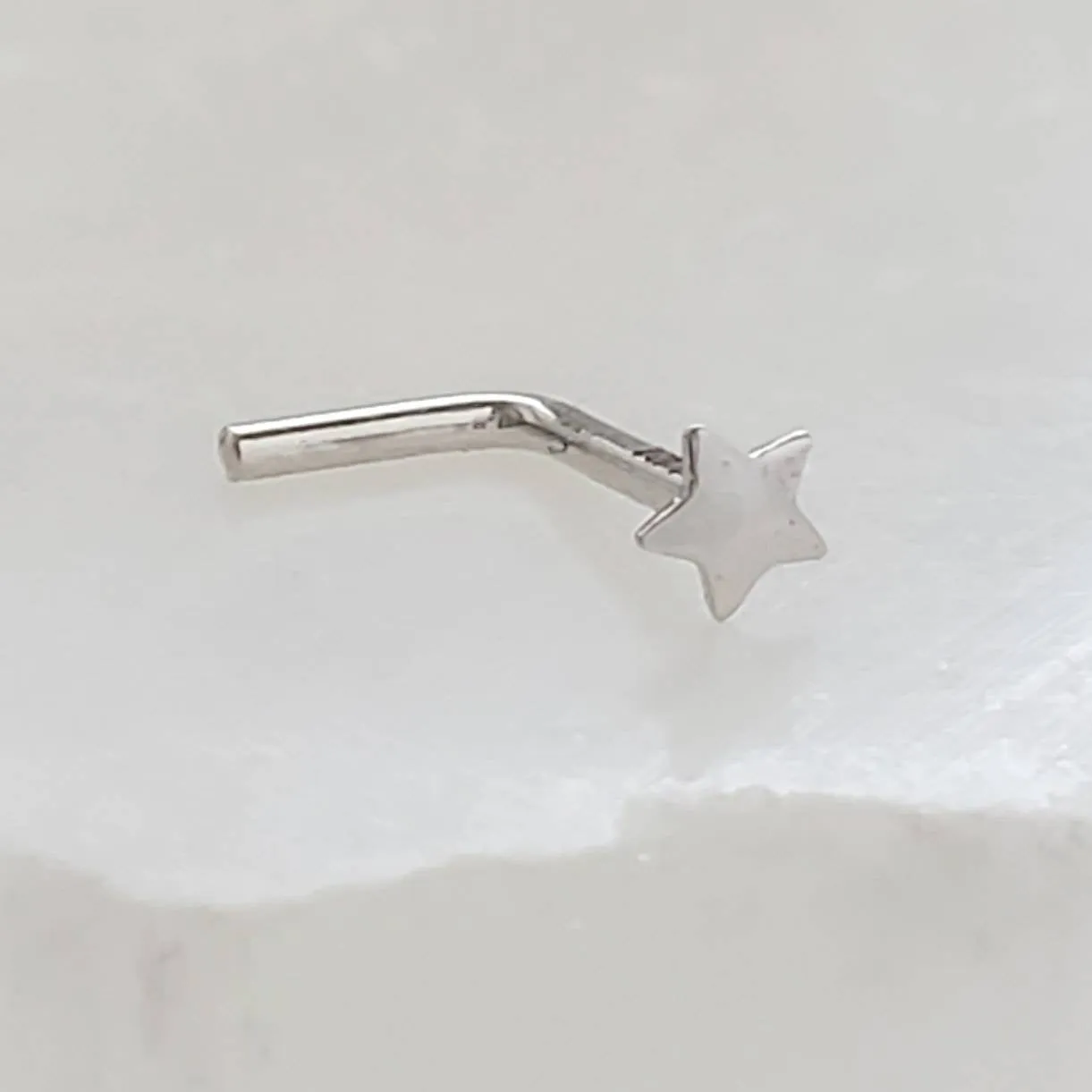 Tiny Star Nose Stud in 14k Gold