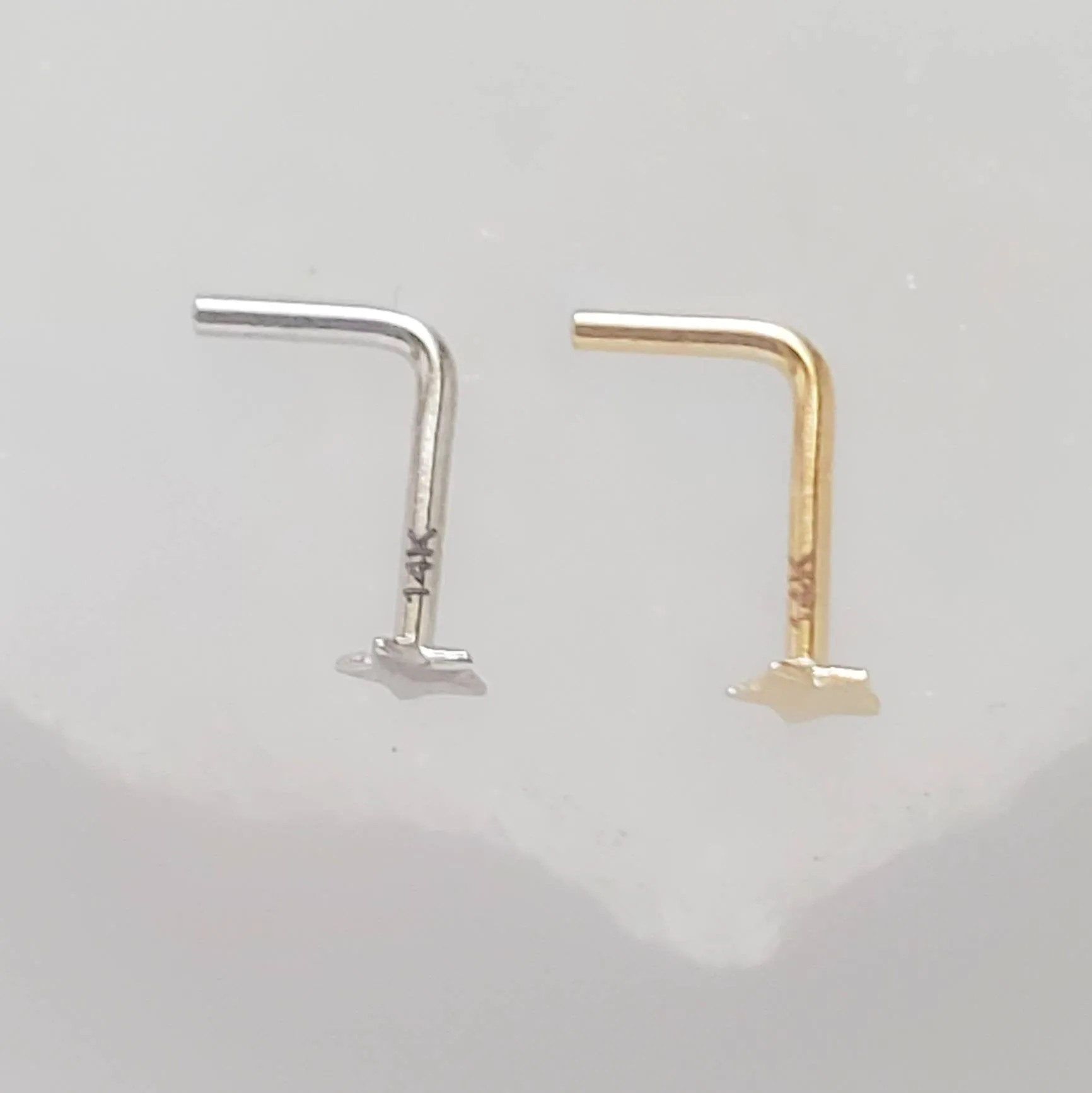 Tiny Star Nose Stud in 14k Gold