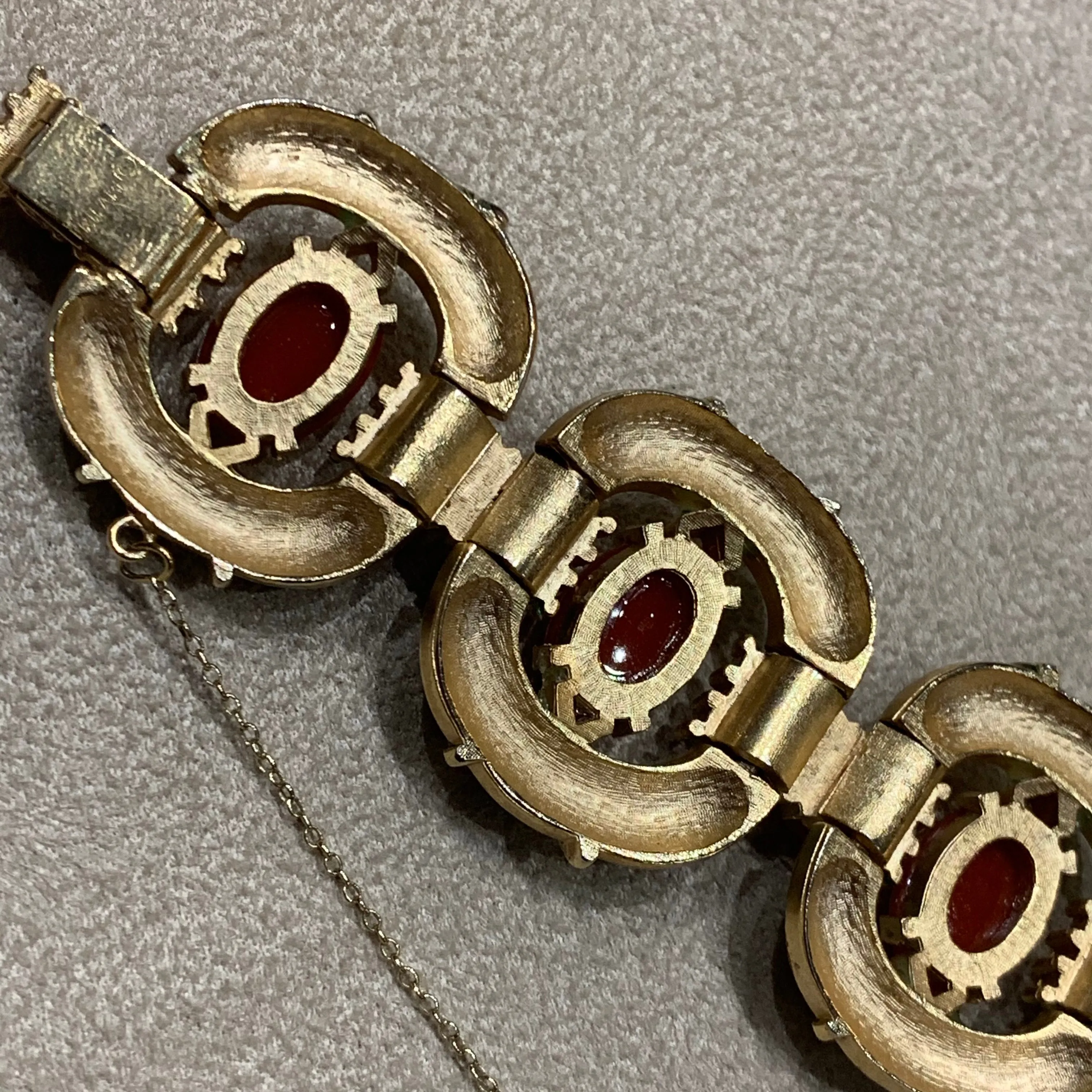 Trifari L’Orient Collection Green Carnelian Vintage Bracelet