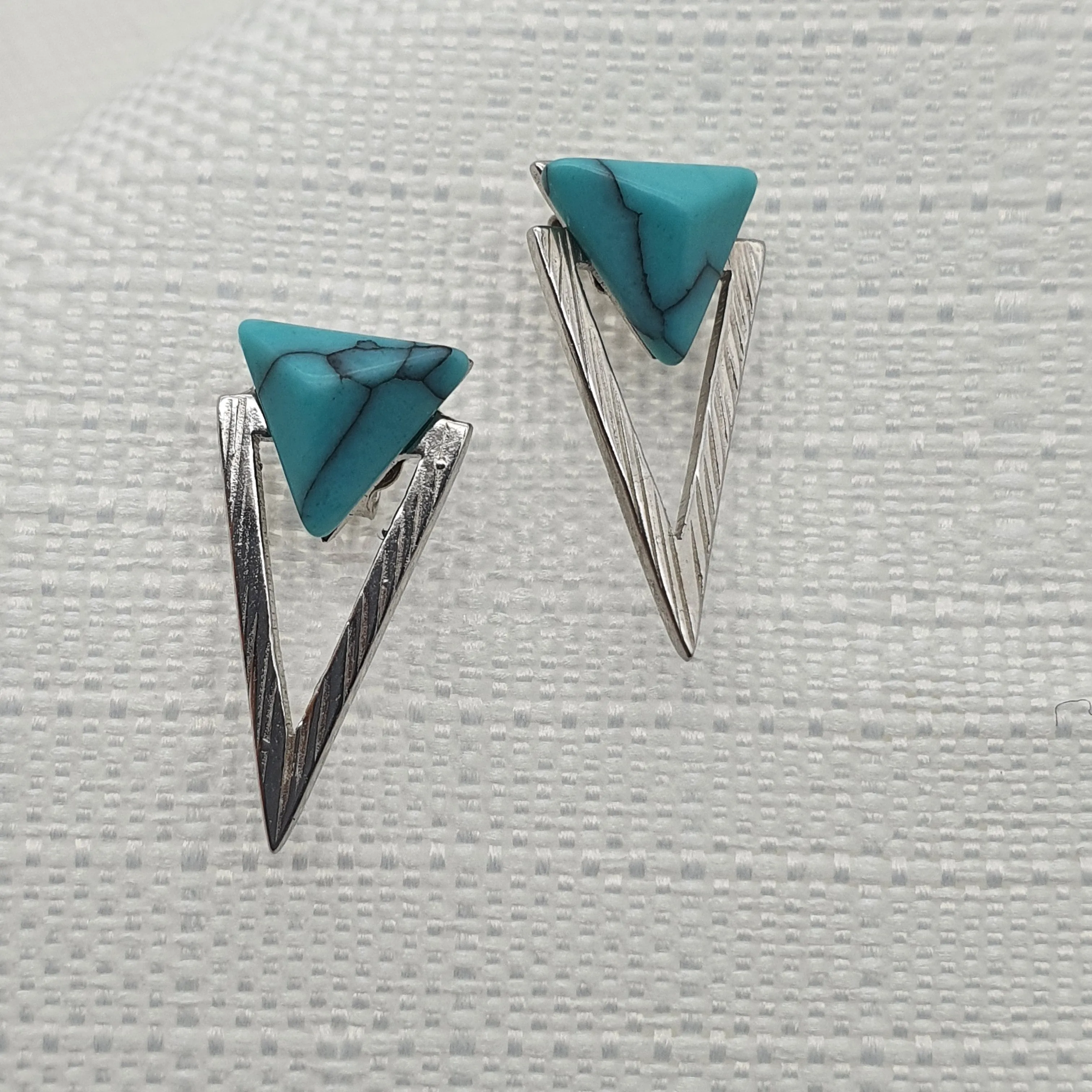 Turquoise Gemstone Earrings, Sterling Silver