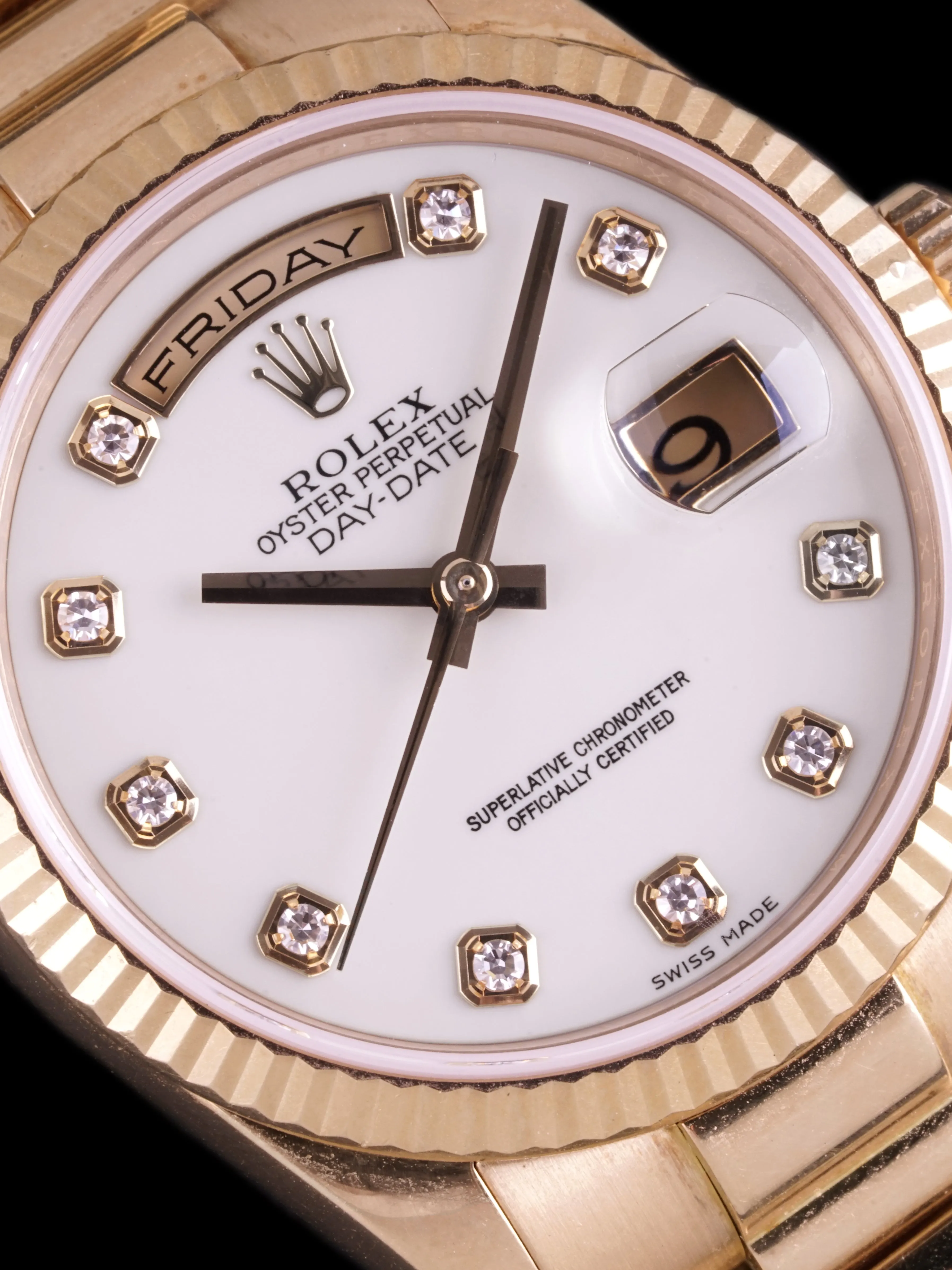 *Unpolished* 2008 Rolex Day-Date (Ref. 118238) 18k YG Cacholong "White Opal" Dial