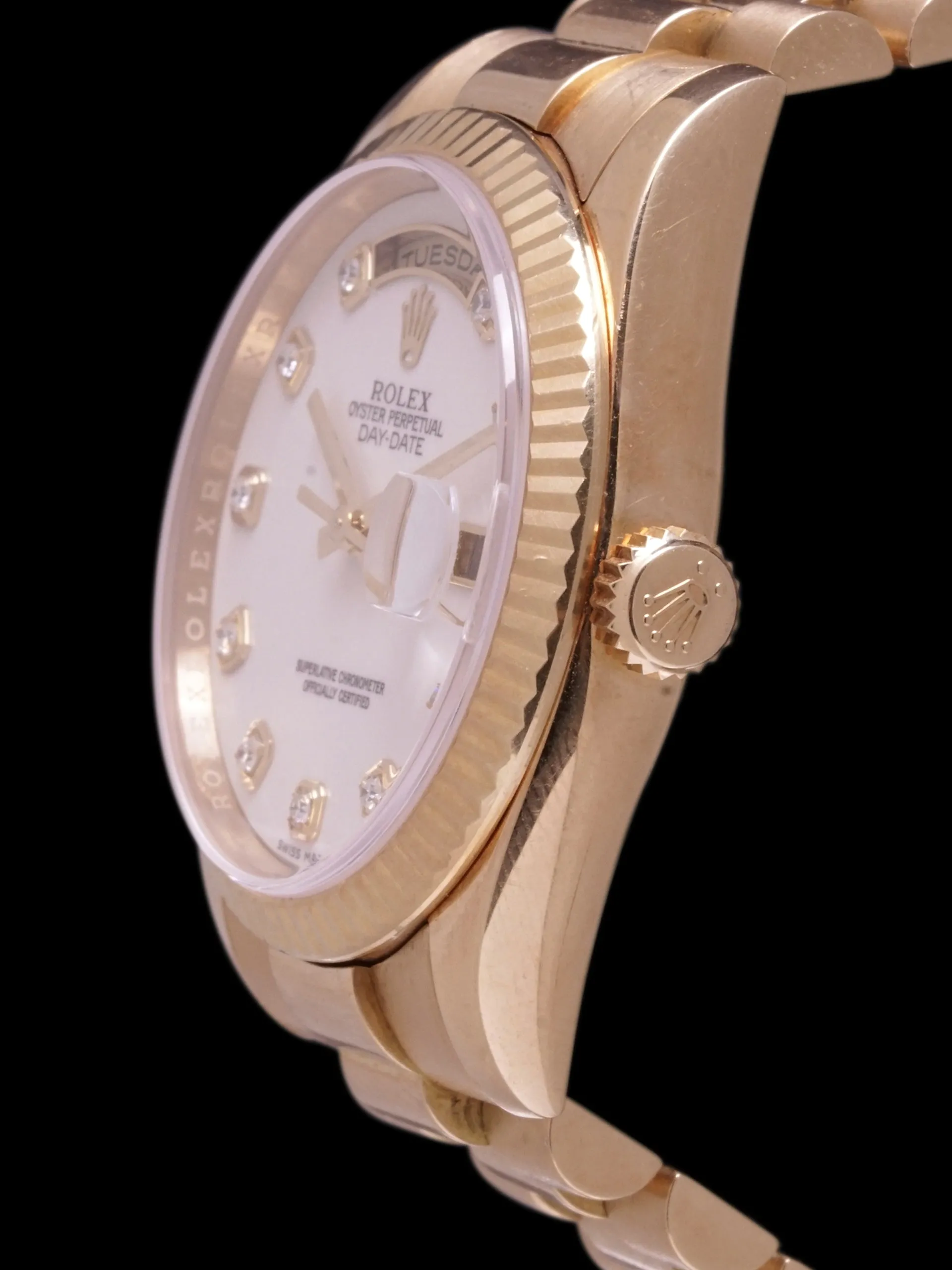 *Unpolished* 2008 Rolex Day-Date (Ref. 118238) 18k YG Cacholong "White Opal" Dial