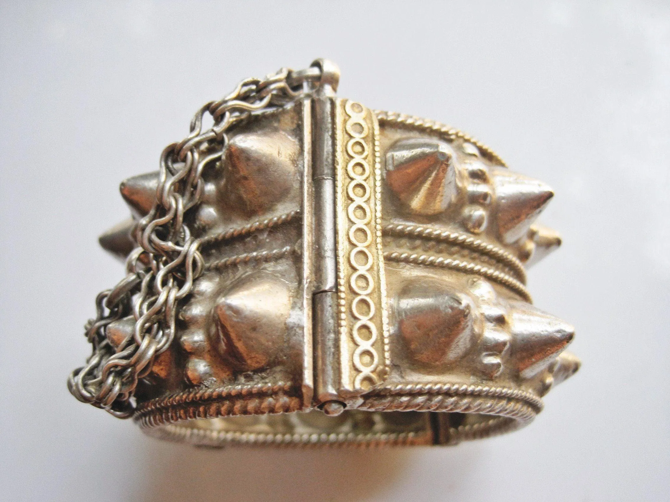 Vintage Omani Silver Tribal Spike Bracelet
