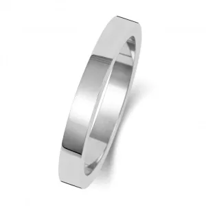 Wedding Band 18K Flat Flat 2.5 mm-1.7 Wedding  Ring WQ172WH/I