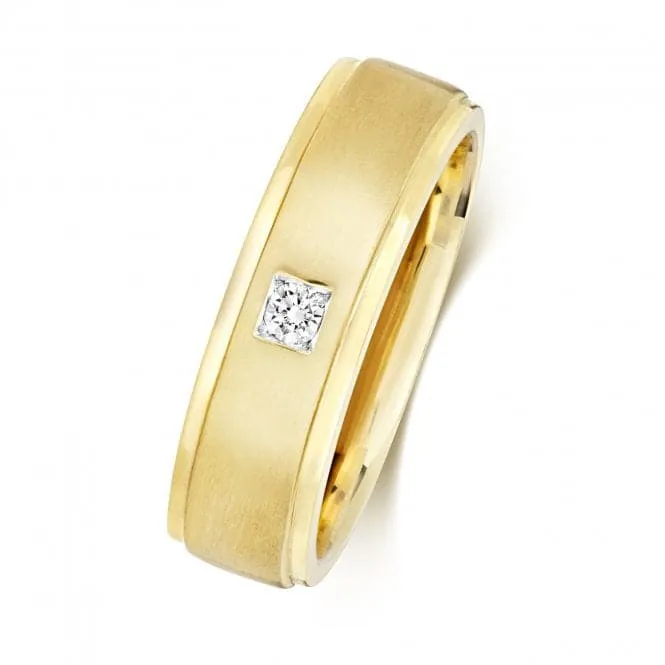 Wedding Band  9ct Diamond Wedding 1D Edge 6.0mm Ring RD703