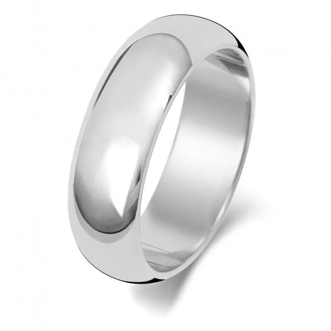 Wedding Band Platinum D Shape 6mm-1.25 Wedding  Ring WP106L