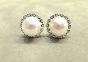 White Freshwater Pearl Stud Earrings