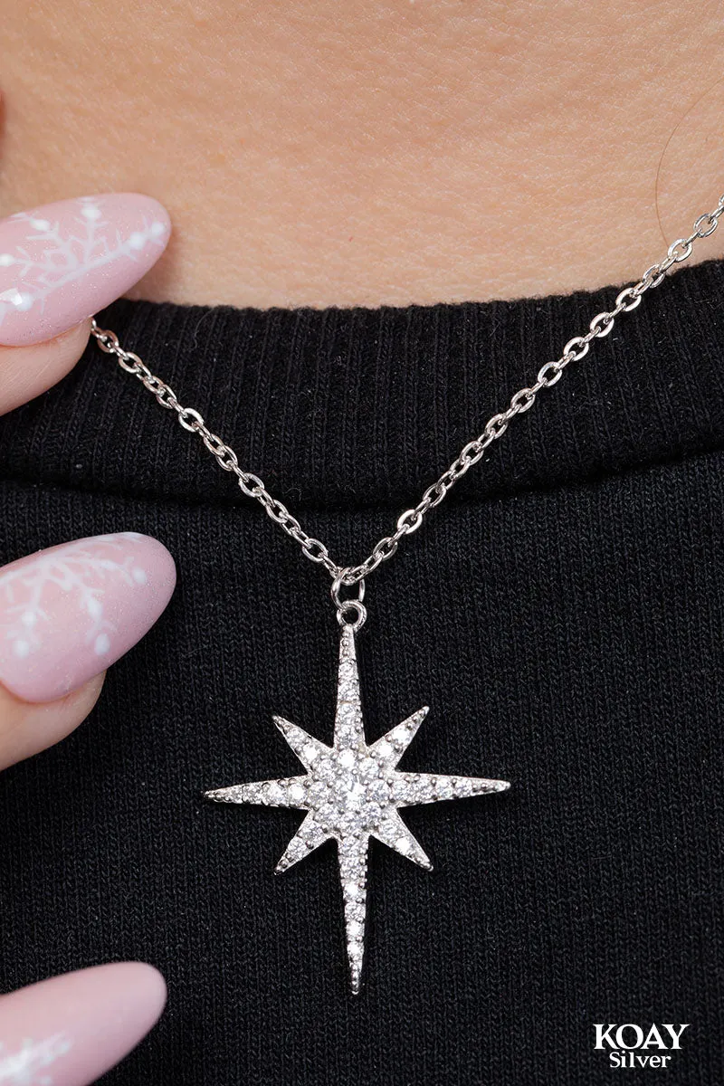 Zircon Large North star Necklace